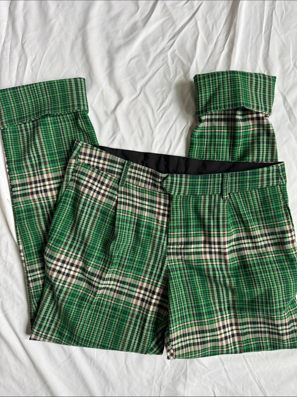Free People Green Plaid Pants